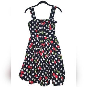 MOMA mini dress, size 34, retro/Vintage inspired polka dots/cherries, zipper
